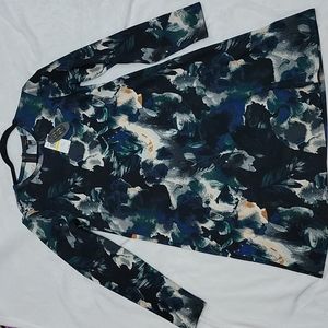 NWT Ladies Dark Navy Floral Dress Medium